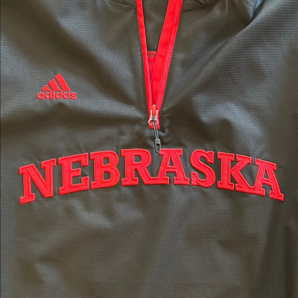 Vintage Adidas Climaproof 1/4 zip Nebraska Black pullover.Excellent condition. - Picture 4 of 7